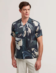 Men ROGNSKI - Relaxed Floral Short Sleeve Linen Shirt - Ted Baker