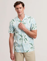 Men BOCHE - Tropical Print Linen Blend Relaxed Shirt - Ted Baker