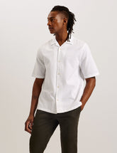 Men OISE - Textured Grid Cotton Short Sleeve Shirt - Ted Baker
