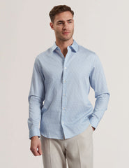 Men ALPHAIS - Regular Fit Geometric Pure Cotton Shirt - Ted Baker