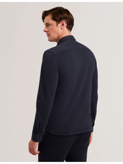 Men LUCKEY - Long Sleeve Pique Cotton Jersey Shirt - Ted Baker