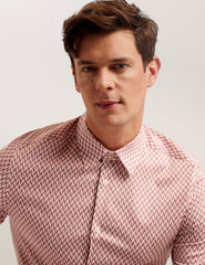 Men Lacesho - Short Sleeve Geo Printed Shirt - Ted Baker