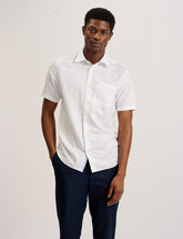 Men PALOMAS - Short Sleeve Textured Linen Cotton Shirt - Ted Baker