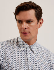 Men JOSHHY - Slim Fit Geometric Long Sleeve Shirt - Ted Baker