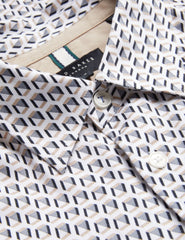 Men JOSHHY - Slim Fit Geometric Long Sleeve Shirt - Ted Baker