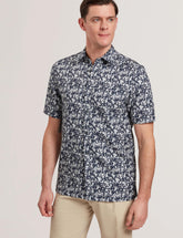 Men TAVARO - Short Sleeve Abstract Floral Print Shirt - Ted Baker