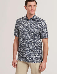 Men TAVARO - Short Sleeve Abstract Floral Print Shirt - Ted Baker