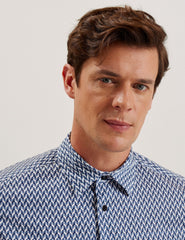 Men LACEBY - Geometric Print Long Sleeve Slim Shirt - Ted Baker