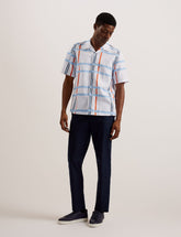 Men GARDON - Check Print Relaxed Short Sleeve Shirt - Ted Baker