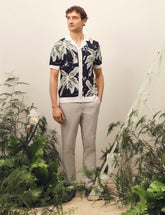 Men KYES - Short Sleeve Knitted Leaf Shirt - Ted Baker