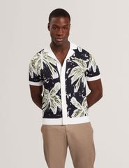 Men KYES - Short Sleeve Knitted Leaf Shirt - Ted Baker