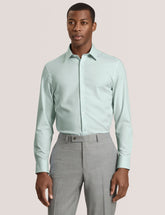 Men GENEVA Textured Stretch Cotton Slim Fit Shirt - Ted Baker