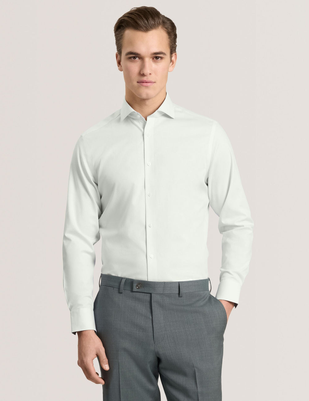Men NANTUCKET Geo Texture Stretch Cotton Slim Fit Shirt - Ted Baker