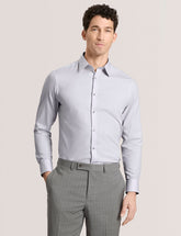 Men GENEVA Textured Stretch Cotton Slim Fit Shirt - Ted Baker