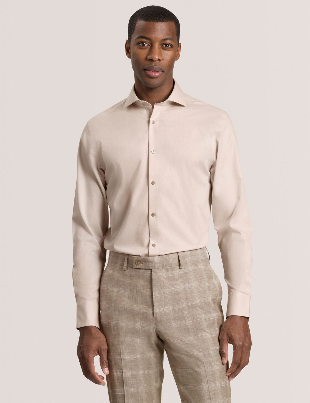 Men NANTUCKET Geo Texture Stretch Cotton Slim Fit Shirt - Ted Baker