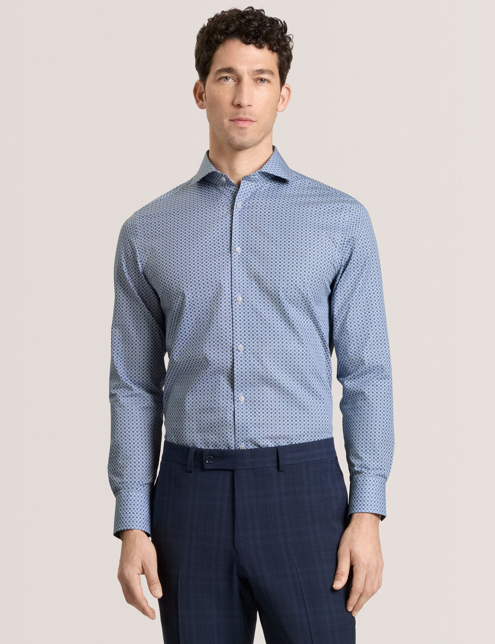 Men NANTUCKET Geo Print Stretch Cotton Slim Fit Shirt - Ted Baker