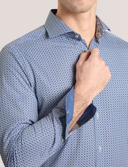 Men NANTUCKET Geo Print Stretch Cotton Slim Fit Shirt - Ted Baker