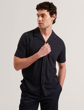 Men FENDRY Relaxed Cotton Linen Button-Through Shirt - Ted Baker