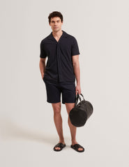 Men FENDRY Relaxed Cotton Linen Button-Through Shirt - Ted Baker