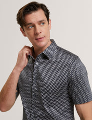 Men CAMBAY Geometric Leaf Print Short Sleeve Shirt - Ted Baker