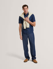 Men MIREK Regular Fit Chambray Short Sleeve Shirt - Ted Baker