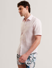 Men WRYTE Short Sleeve Linen Cotton Woven Shirt - Ted Baker