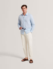 Men PRYNN Linen Cotton Woven Long Sleeve Shirt - Ted Baker