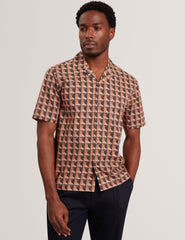 Men NAYELIN Relaxed Fit Painted Geo Print Shirt - Ted Baker