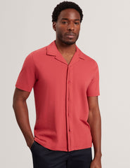 Men FENDRY Relaxed Cotton Linen Button-Through Shirt - Ted Baker
