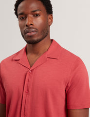 Men FENDRY Relaxed Cotton Linen Button-Through Shirt - Ted Baker