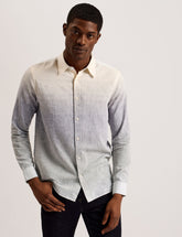 Men ACKLEY Ombre Woven Long Sleeve Shirt - Ted Baker