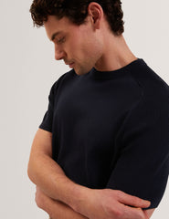 Men TORRENT Wool Blend Ribbed Raglan Polo Shirt - Ted Baker