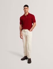 Men|Sale CAELUM Herringbone Texture Knit Short Sleeve Polo - Ted Baker