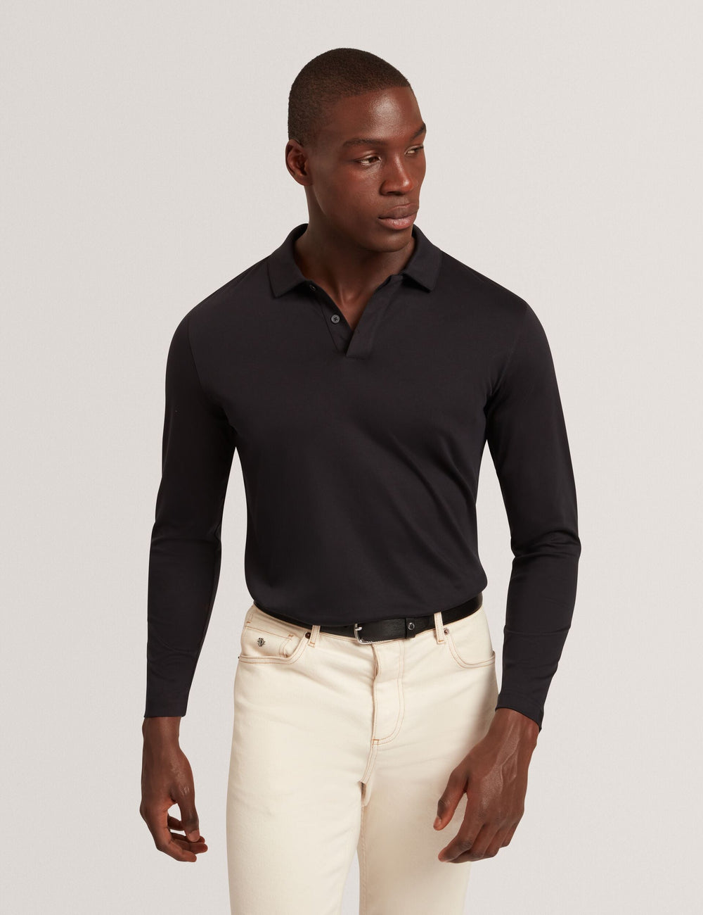 Men IGNAC Soft Touch Jersey Long Sleeve Polo - Ted Baker