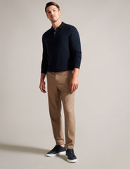 Men MORAR - T Knit Long Sleeve Polo Top - Ted Baker