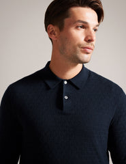 Men MORAR - T Knit Long Sleeve Polo Top - Ted Baker