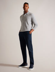 Men MORAR - Long Sleeve T Stitch Knitted Polo - Ted Baker