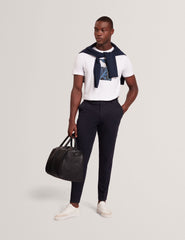 Men JUSTINOO - White Branded Box Print Graphic Cotton T-Shirt - Ted Baker