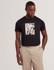 Men JUSTINOO - Black Branded Box Print Graphic Cotton T-Shirt - Ted Baker