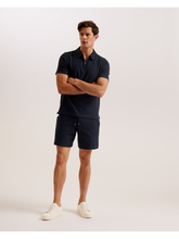 Men ZARKES - Ribbed Texture Zip Neck Cotton Polo Shirt - Ted Baker
