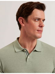 Men REDMAN - Textured Pure Cotton Knitted Polo Shirt - Ted Baker
