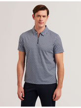 Men OUNSLO - Printed Zip Neck Cotton Polo Shirt - Ted Baker