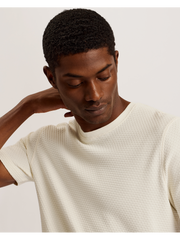 Men CURLYS Zig Zag Texture Knitted Cotton T-Shirt - Ted Baker