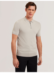 Men DALDIN - SS Rayon Zip Polo - Ted Baker