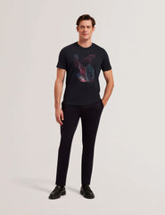 Men FETHER - Graphic Print Crew Neck Cotton T-Shirt - Ted Baker