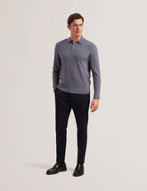 Men MORAR - T Knit Long Sleeve Polo Top - Ted Baker