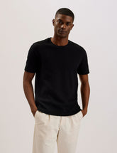 Men CURLYS - Textured Knit Cotton Short Sleeve T-Shirt - Ted Baker