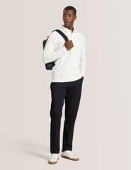 Men|Sale POPCORN STRIPE LONG SLEEVE POLO - Egret - Ted Baker