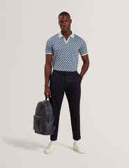 Men LIRIEN Geometric Jacquard Pique Polo Shirt - Ted Baker
