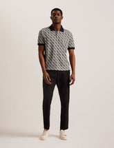 Men JACQUARD POLO - Brown - Ted Baker